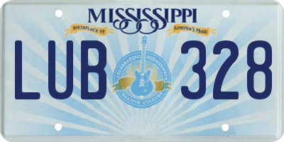 MS license plate LUB328