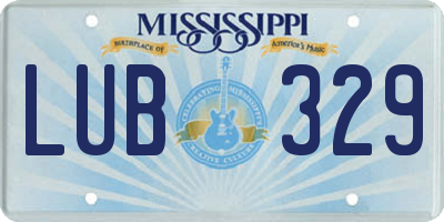 MS license plate LUB329