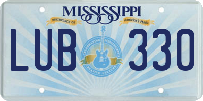 MS license plate LUB330