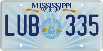 MS license plate LUB335