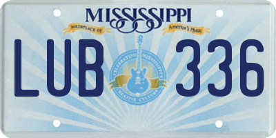 MS license plate LUB336