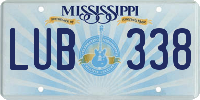 MS license plate LUB338