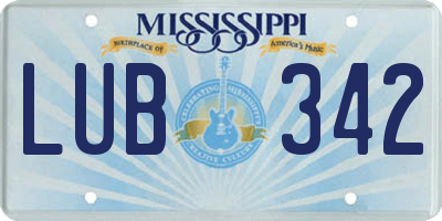 MS license plate LUB342