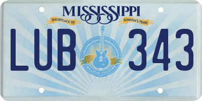 MS license plate LUB343