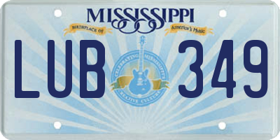 MS license plate LUB349
