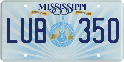 MS license plate LUB350