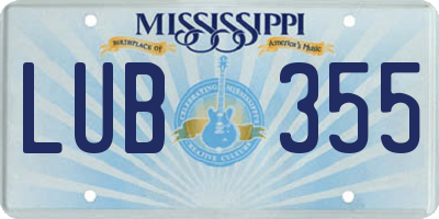 MS license plate LUB355