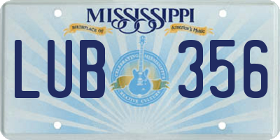 MS license plate LUB356