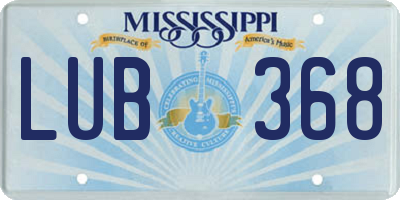 MS license plate LUB368