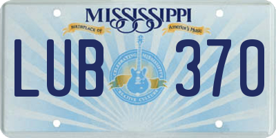 MS license plate LUB370