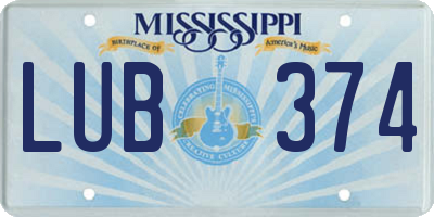 MS license plate LUB374