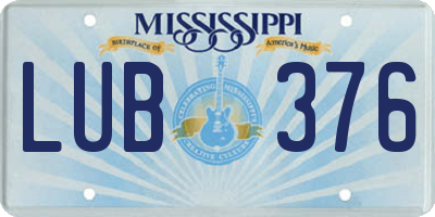 MS license plate LUB376