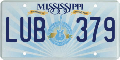 MS license plate LUB379
