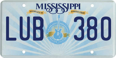 MS license plate LUB380