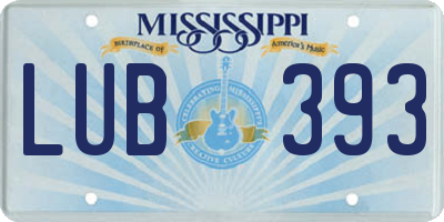 MS license plate LUB393