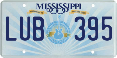 MS license plate LUB395