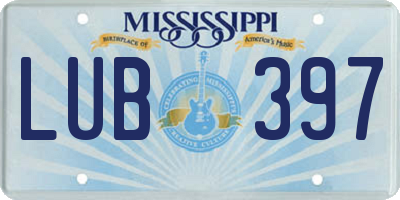 MS license plate LUB397