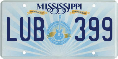 MS license plate LUB399