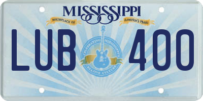 MS license plate LUB400