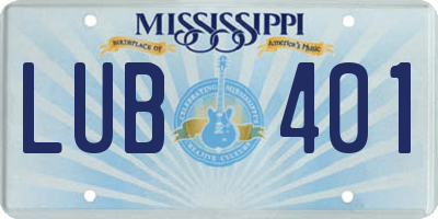 MS license plate LUB401