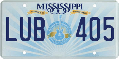 MS license plate LUB405