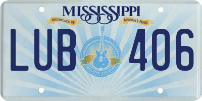 MS license plate LUB406