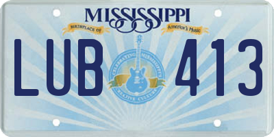 MS license plate LUB413