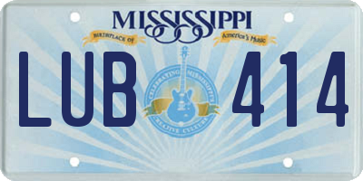 MS license plate LUB414
