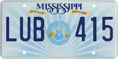 MS license plate LUB415