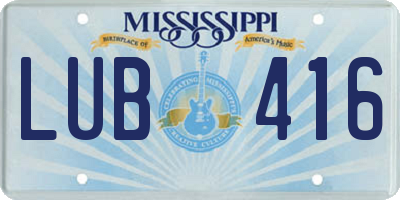 MS license plate LUB416