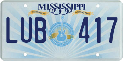 MS license plate LUB417