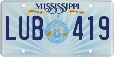 MS license plate LUB419