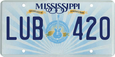 MS license plate LUB420