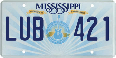 MS license plate LUB421