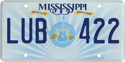 MS license plate LUB422