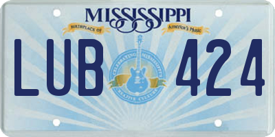 MS license plate LUB424