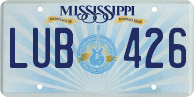 MS license plate LUB426