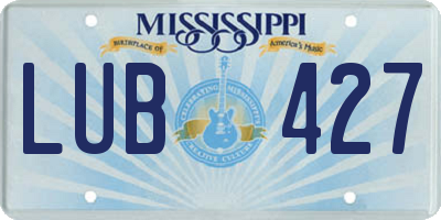 MS license plate LUB427
