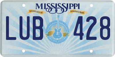 MS license plate LUB428