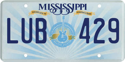 MS license plate LUB429