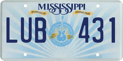 MS license plate LUB431
