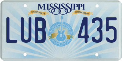 MS license plate LUB435