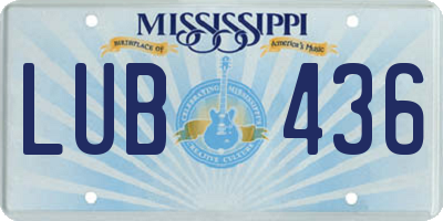 MS license plate LUB436