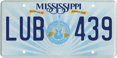 MS license plate LUB439
