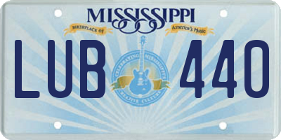 MS license plate LUB440