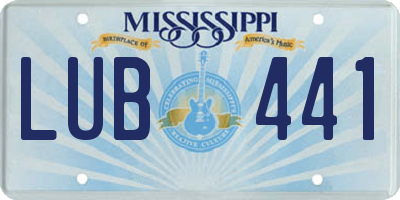 MS license plate LUB441