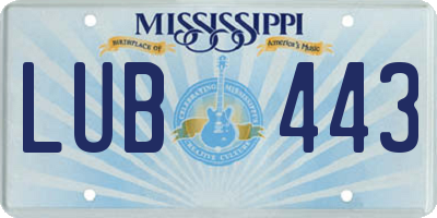 MS license plate LUB443