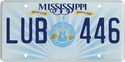 MS license plate LUB446