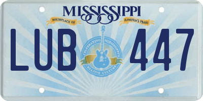 MS license plate LUB447