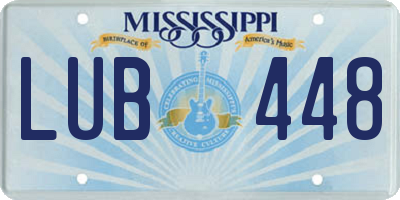 MS license plate LUB448